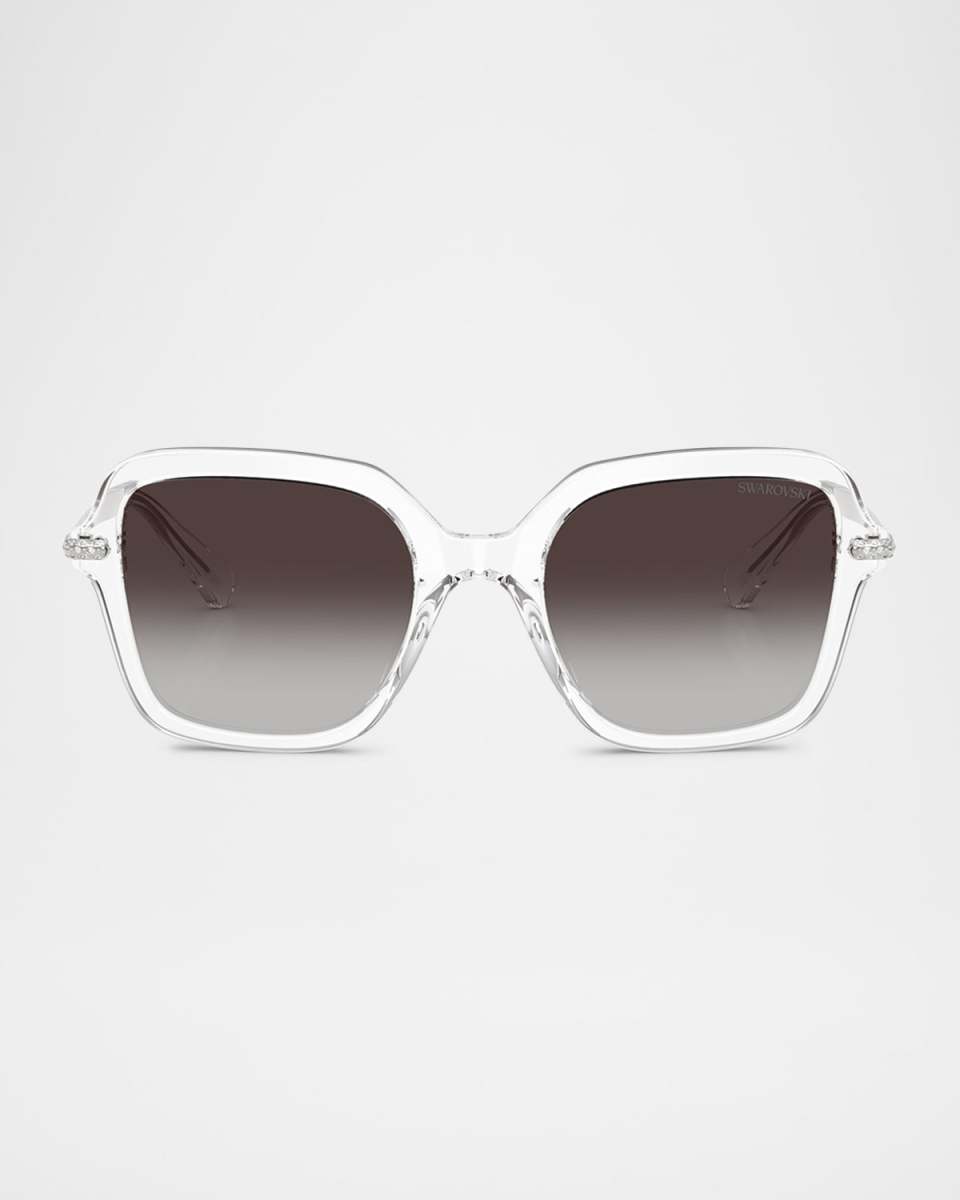SK6040 Crystal-Embellished Acetate Square Sunglasses